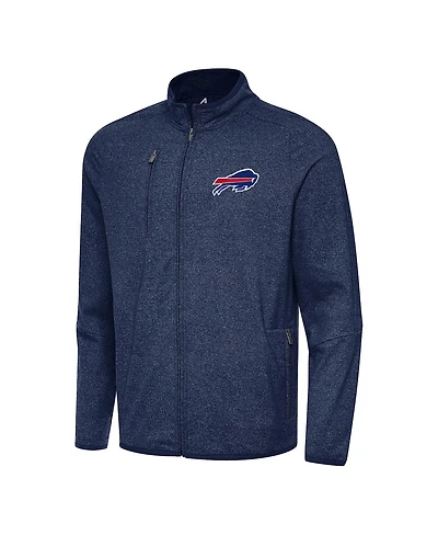 Antigua Men's Heather Navy Buffalo Bills Hold-Up Tri-Blend Full-Zip Jacket