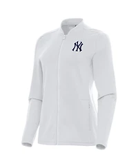 Antigua Women's White New York Yankees Continual Full-Zip Jacket