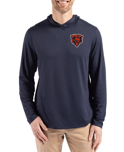 Cutter & Buck Men's Navy Chicago Bears Coastline Epic Comfort Eco Long Sleeve Hoodie T-Shirt
