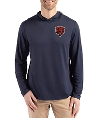 Cutter & Buck Men's Navy Chicago Bears Coastline Epic Comfort Eco Long Sleeve Hoodie T-Shirt
