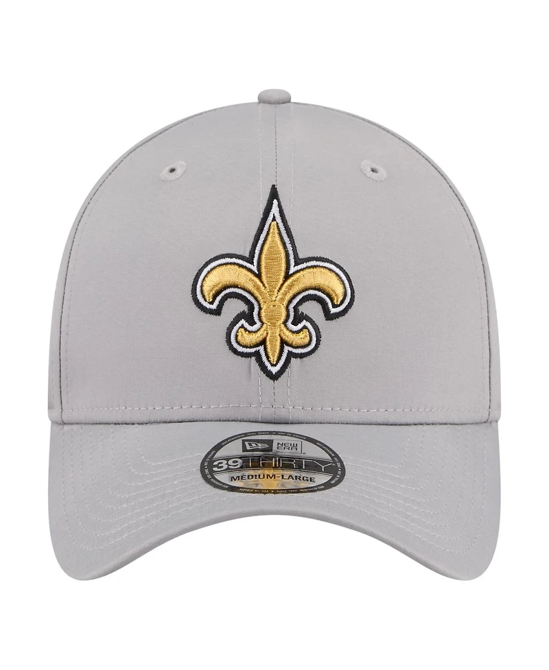 New Era Men's Gray Orleans Saints Perforated 39THIRTY Flex Hat