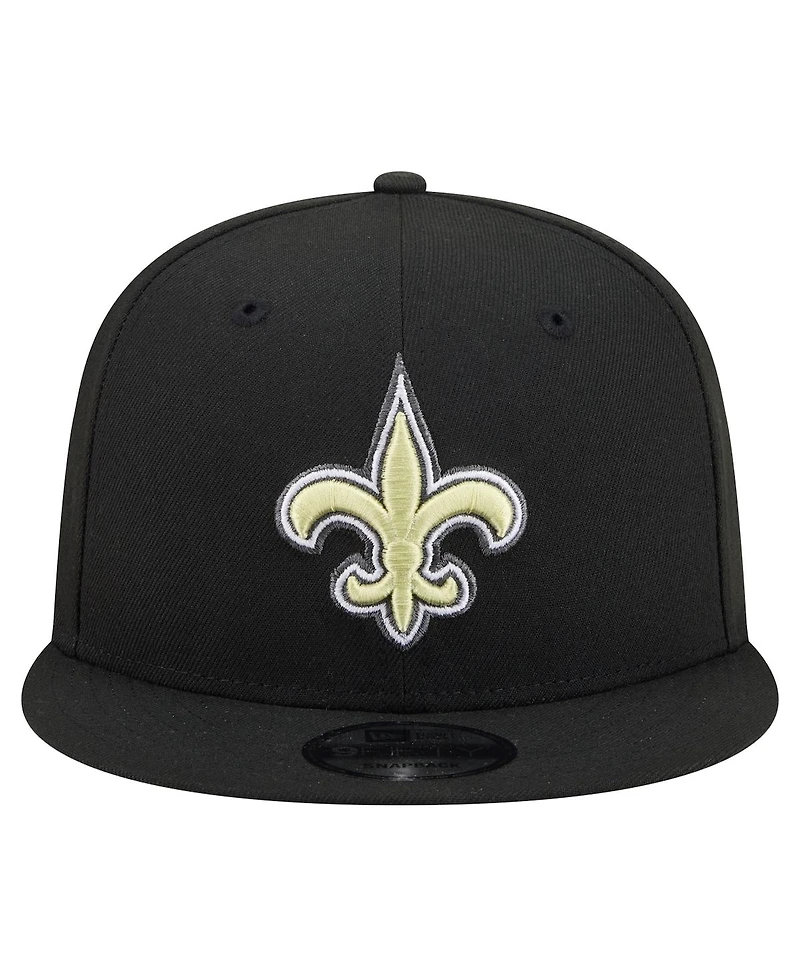 New Era Men's Black New Orleans Saints 9FIFTY Snapback Hat