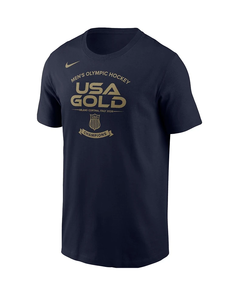 Nike Men's Navy Usa Hockey 2026 Winter Gold Medal Roster T-Shirt