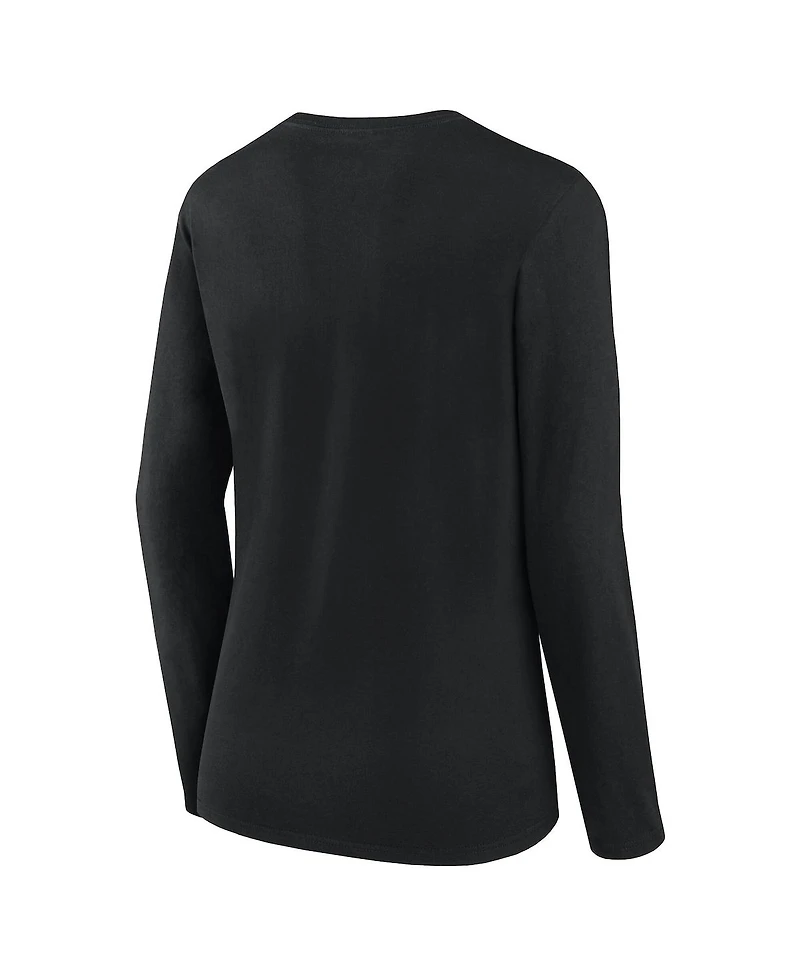 Logo Athletic Women's Black Las Vegas Raiders Grip Long Sleeve T-Shirt