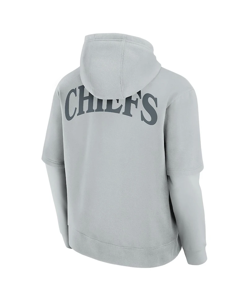 Fanatics Men's and Women's Gray Kansas City Chiefs Elements Sleek Pullover Hoodie
