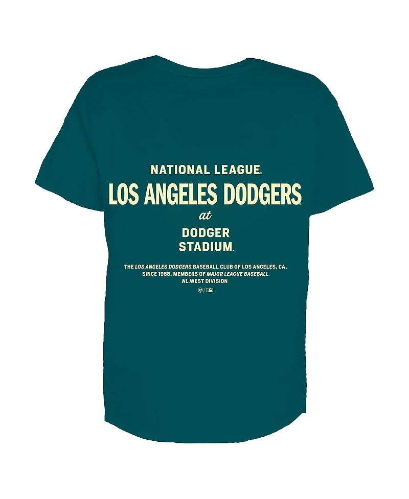 '47 Brand Women's Teal Los Angeles Dodgers Plus Leon City Cropped T-Shirt