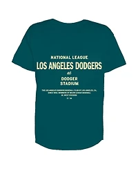 '47 Brand Women's Teal Los Angeles Dodgers Plus Leon City Cropped T-Shirt