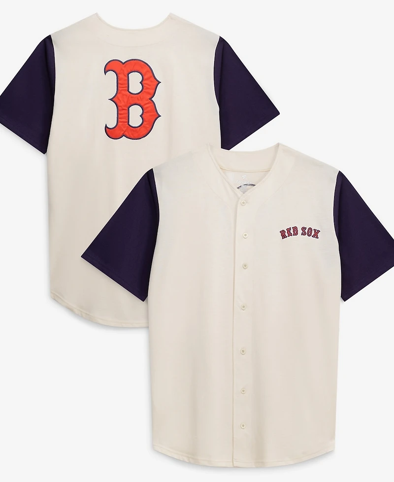 Fanatics Men's Cream Boston Red Sox Big Tall Full-Button Jersey