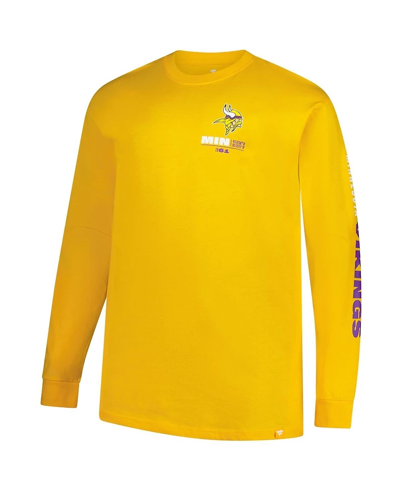 Fanatics Men's Gold Minnesota Vikings Big Tall Clock Management Legacy Long Sleeve T-Shirt