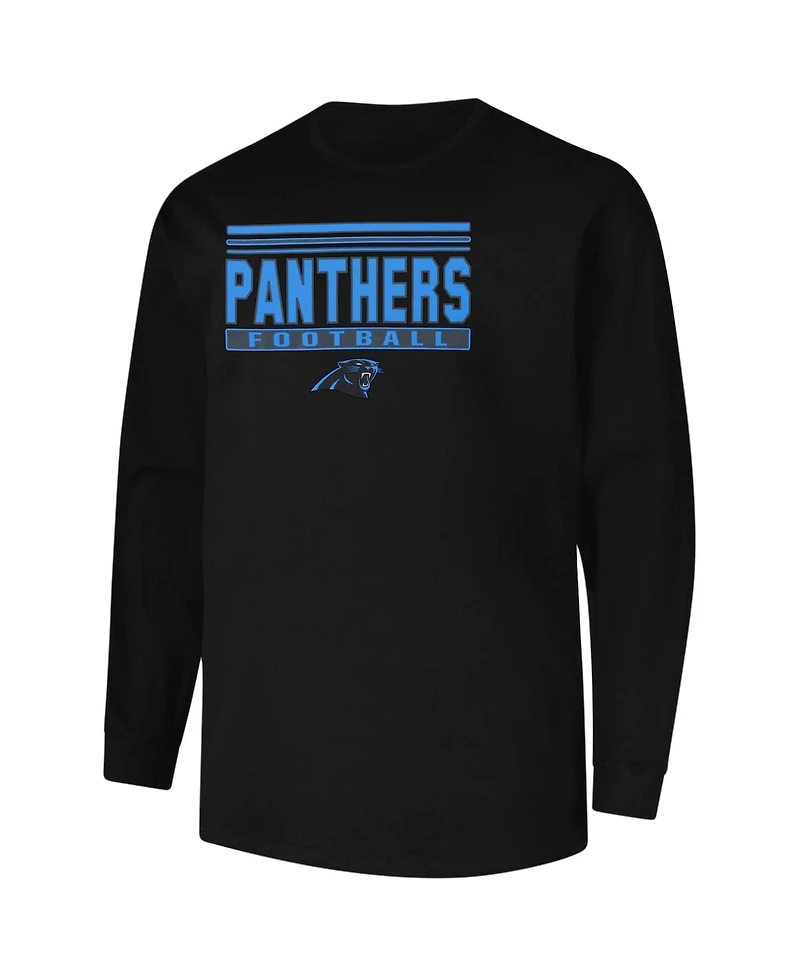 Fanatics Men's Black Carolina Panthers Big Tall Pop Long Sleeve T-Shirt