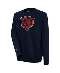 Antigua Men's Navy Chicago Bears Victory Crewneck Pullover Sweatshirt