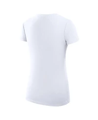 G-iii 4Her by Carl Banks Women's White New York Yankees Super-Slim Fit Lightweight City Graphic V-Neck T-Shirt