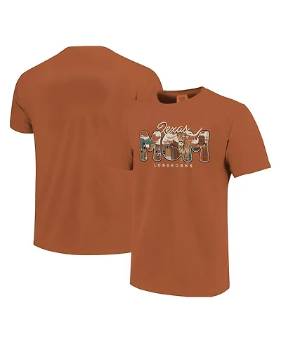 Image One Women's Texas Orange Longhorns Comfort Colors Campus Drawing Mom T-Shirt