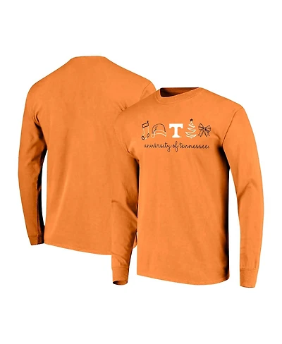 Image One Women's Tennessee Orange Volunteers Christmas Elements Comfort Colors Long Sleeve T-Shirt