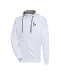 Antigua Men's White Los Angeles Dodgers Metallic Victory Full-Zip Hoodie