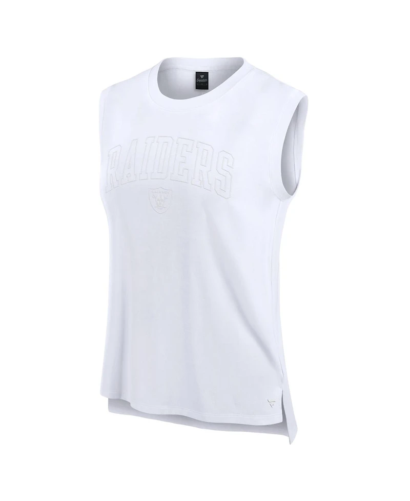 Fanatics Women's White Las Vegas Raiders Studio Gym Tank Top