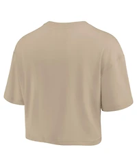 Fanatics Women's Khaki Portland Trail Blazers Elements Super Soft Boxy Cropped T-Shirt