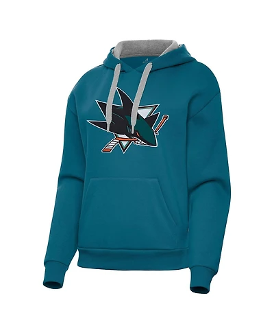 Antigua Women's Teal San Jose Sharks Victory Pullover Hoodie
