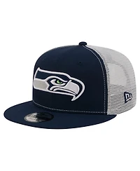 New Era Men's College Navy Seattle Seahawks Core Team 9FIFTY Trucker Snapback Hat