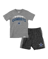 Wes & Willy Toddler Gray/Charcoal Dallas Cowboys T-Shirt and Shorts Set