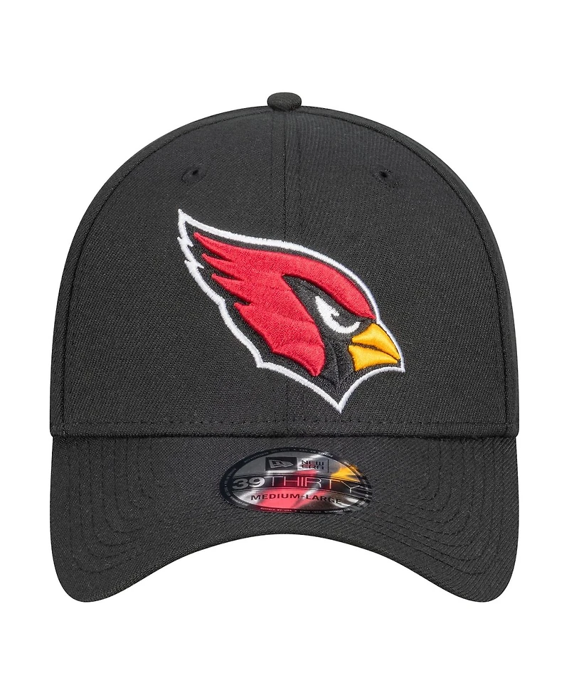 New Era Men's Black Arizona Cardinals Core Team 39THIRTY Flex Hat