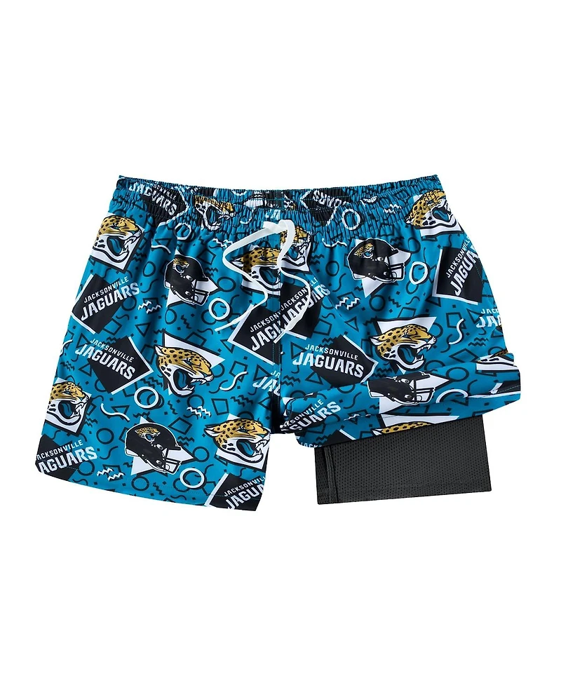 Chubbies Men's Teal Jacksonville Jaguars Game Day Fit Classic Lined Swim Trunks