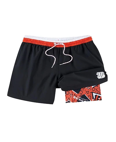 Chubbies Men's Black Cincinnati Bengals The Secret Lined Swim Trunks