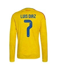 Adidas Men's Luis Diaz Yellow Colombia National Team 2026 Home Replica Long Sleeve Jersey