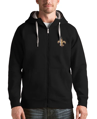 Antigua Men's Black New Orleans Saints Victory Full-Zip Hoodie