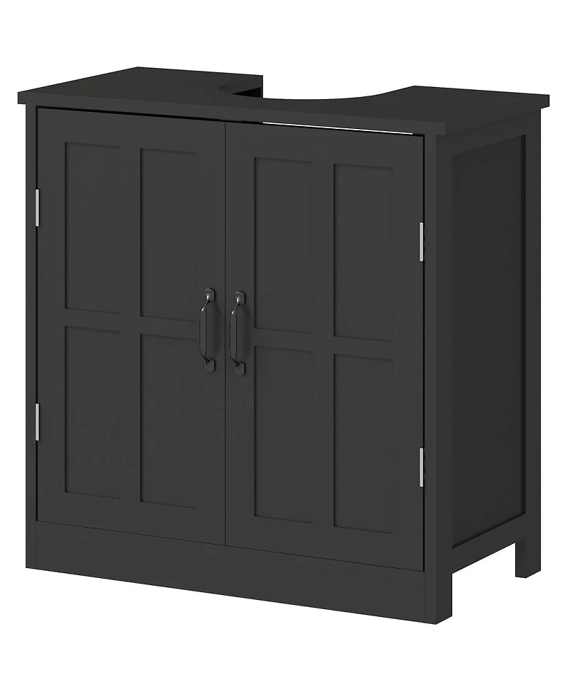 Sillysis 23.5 Inch Under Sink Bathroom Cabinet with Adjustable Shelf, Double Door Storage Organizer, Space Saving Vanity for Small Bathrooms