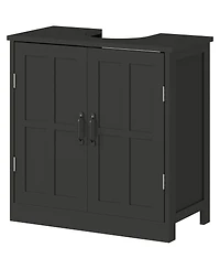 Sillysis 23.5 Inch Under Sink Bathroom Cabinet with Adjustable Shelf, Double Door Storage Organizer, Space Saving Vanity for Small Bathrooms