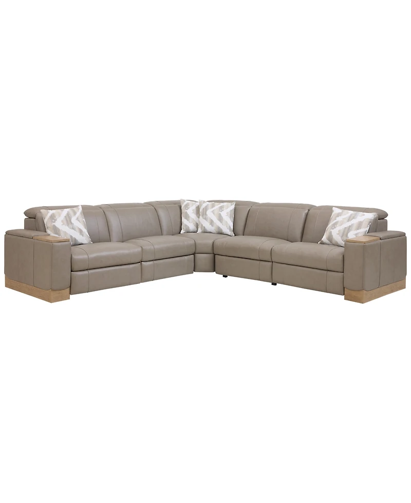 Maxyne 5-Piece Power Motion L-Shaped Sectional Sofa with 3 Recliners Set