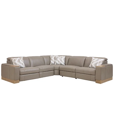 Maxyne 5-Piece Power Motion L-Shaped Sectional Sofa with 3 Recliners Set