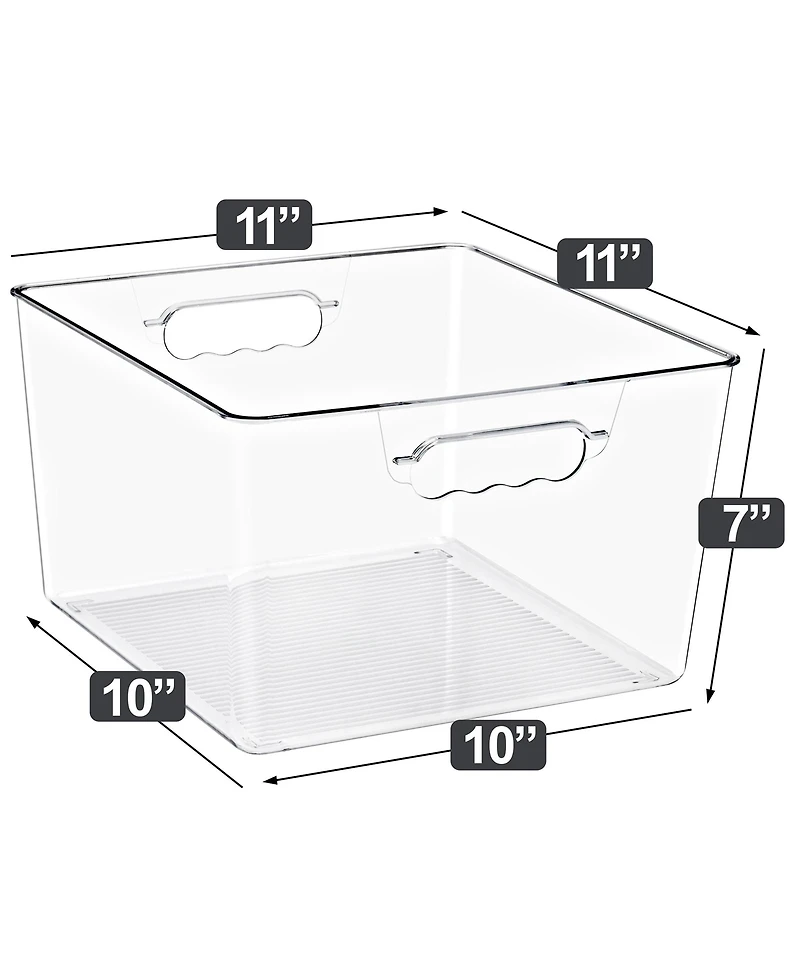 Sorbus Pack Large Square Stackable Storage Bins with Handles - for Storage, Closet