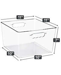 Sorbus Pack Large Square Stackable Storage Bins with Handles - for Storage, Closet