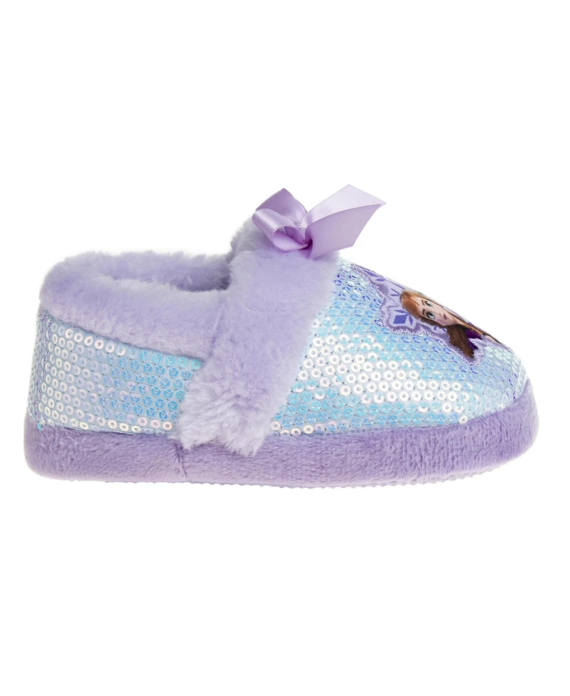 Disney Toddler Frozen Anna and Elsa Slippers Dual Warm Plush Lining Cozy Indoor Use