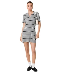 French Connection Women's Mason Knit Varsity Stripe Collared Mini Dress