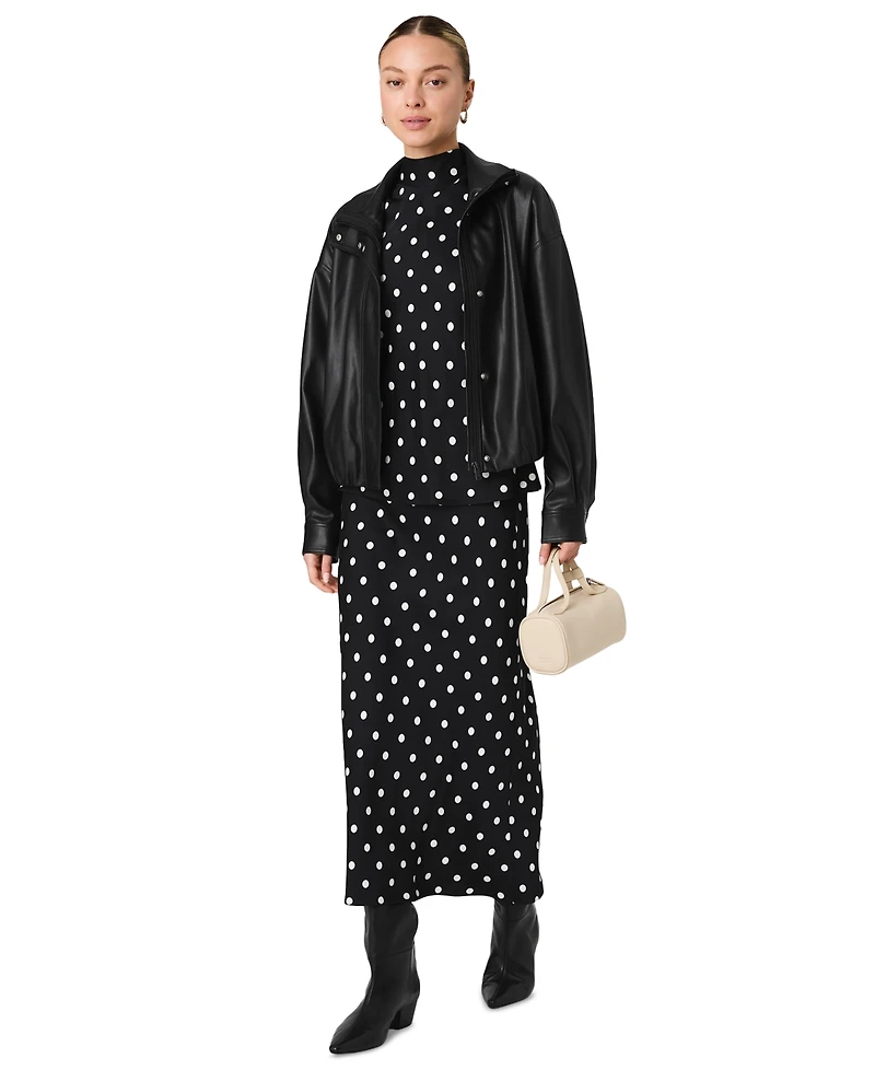 French Connection Women's Dessa Oversized Funnel Neck Bomber Jacket