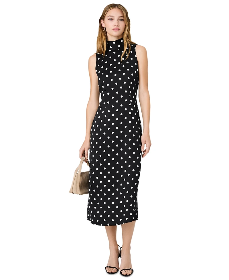 French Connection Women's Ennis Polka Dots Print Midi Dress