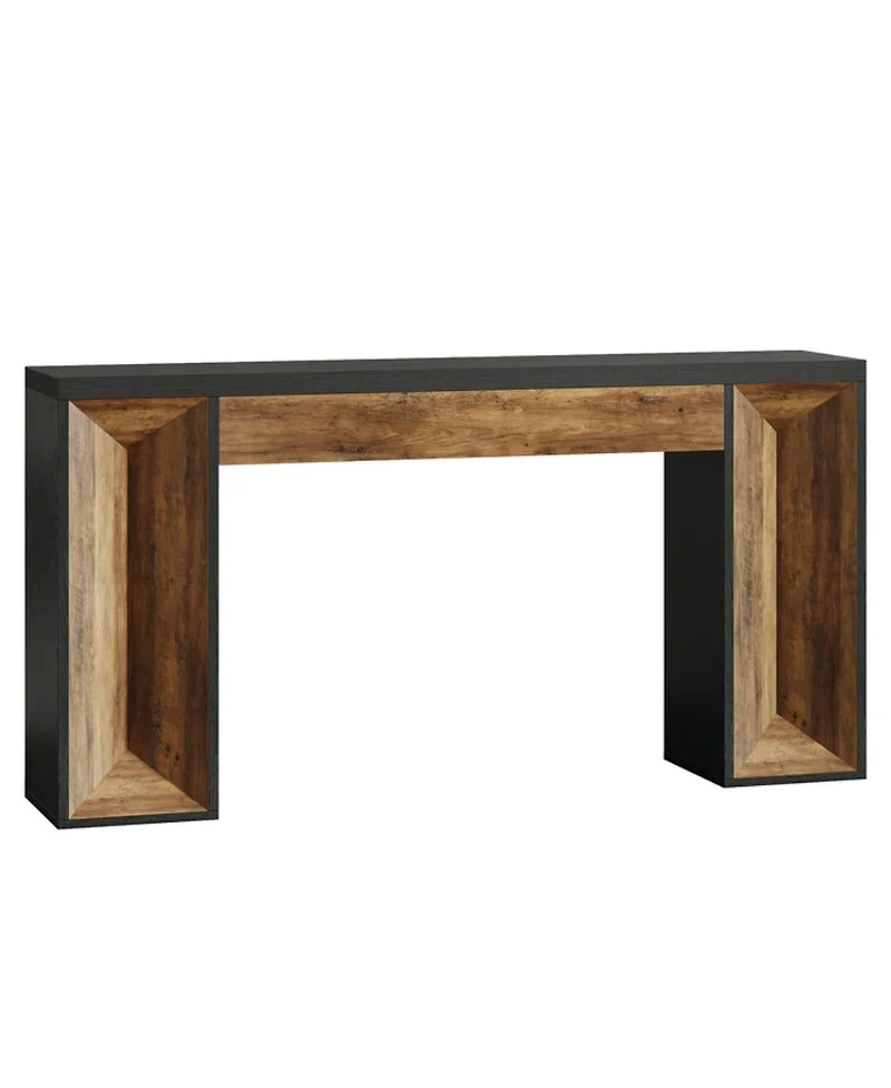 Slickblue Farmhouse Sofa Console Table with Dual-Tone Design for Entryway