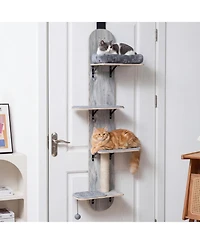 Cozito Door Hanging Cat Climber 4-Level Height Adjustable with Plush Bed