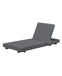Asagikoiai Modern Adjustable Pool Chaise Lounge Chair, Acacia Wood Patio Lounger with Cushion