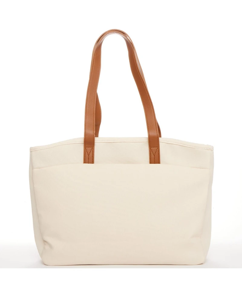 Susu Women's Canvas Laptop Tote Bag Commuter Work Bag Everyday Shoulder Purse