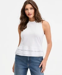 On 34th Womens Cotton Layered Ruffled Hem Woven Mix Tank Top Macys Exclusive