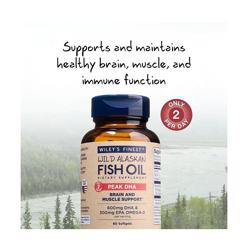 Wiley's Finest Wild Alaskan Fish Oil Peak Dha