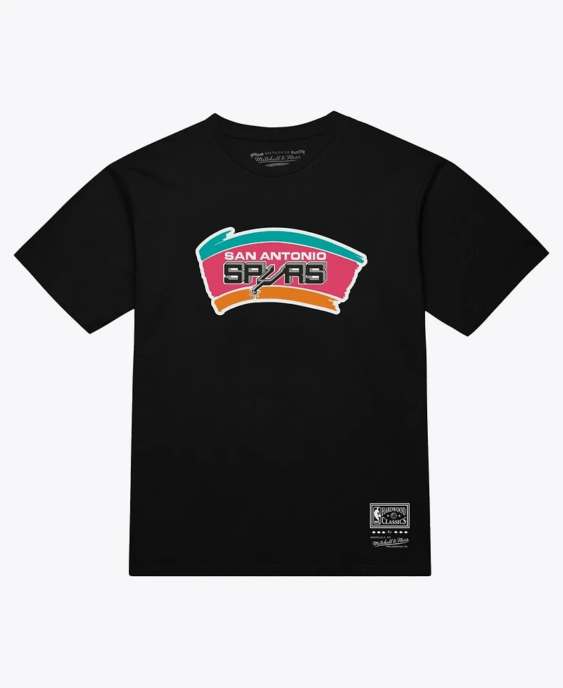 Mitchell & Ness Men's and Women's Black San Antonio Spurs Hardwood Classics Arch T-Shirt