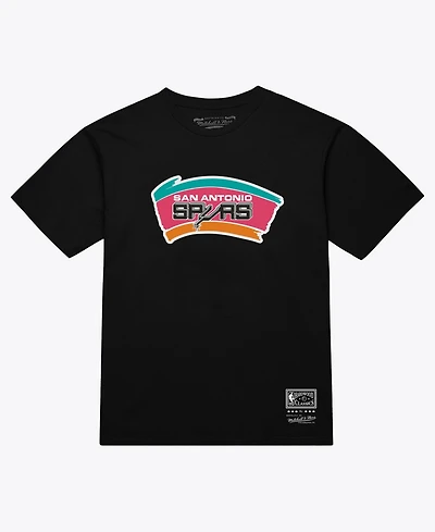 Mitchell & Ness Men's and Women's Black San Antonio Spurs Hardwood Classics Arch T-Shirt