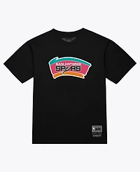 Mitchell & Ness Men's and Women's Black San Antonio Spurs Hardwood Classics Arch T-Shirt