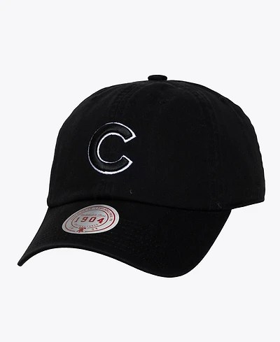 Mitchell & Ness Men's and Women's Black White Chicago Cubs 1904 Strapback Adjustable Hat