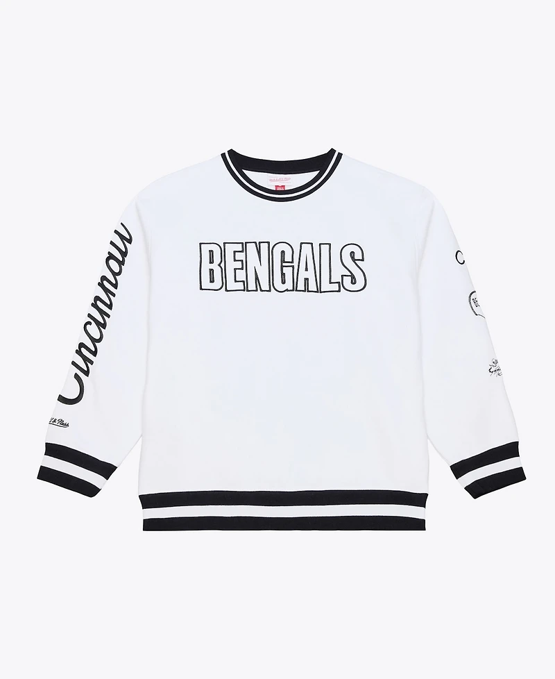 Mitchell & Ness Men's White Cincinnati Bengals Arctic Fleece Sweatshirt